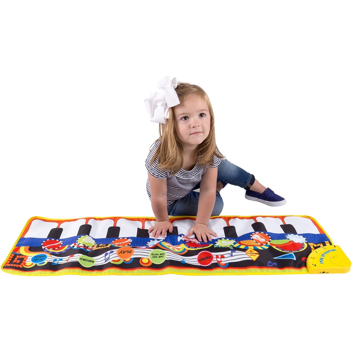 Step Piano Mat for Kids, Keyboard Mat with Musical Keys, Instrument Sounds, Recording, Playback, Demo Mode, for Toddlers, Boys, Girls, Hey! Play!