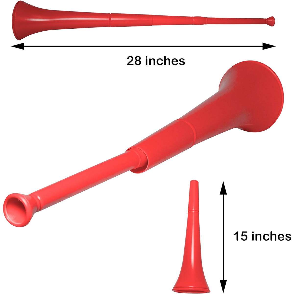 Vuvuzela Stadium Horn 29" Foldable Noisemaker Red