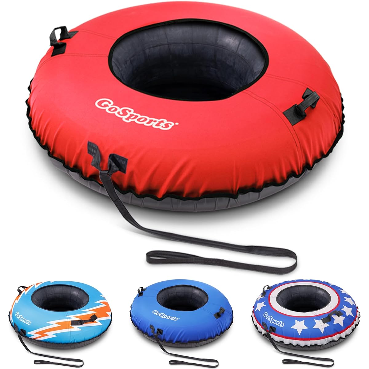 GoSports 44" Heavy Duty Winter Snow Tube with Premium Canvas Cover - Commercial Grade Sled - Choose Your Style