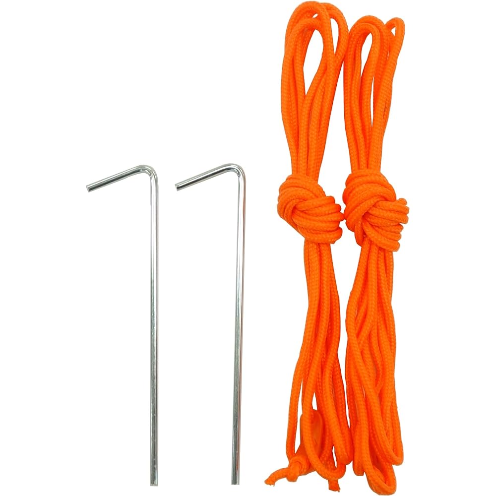 CAPTAIN STAG Tent/Tarp Parts Pole Steel Pole Set of 2 2 Guide Ropes 350cm and 2 Steel Pegs 20cm Included Black UA-4514 / UA-4515