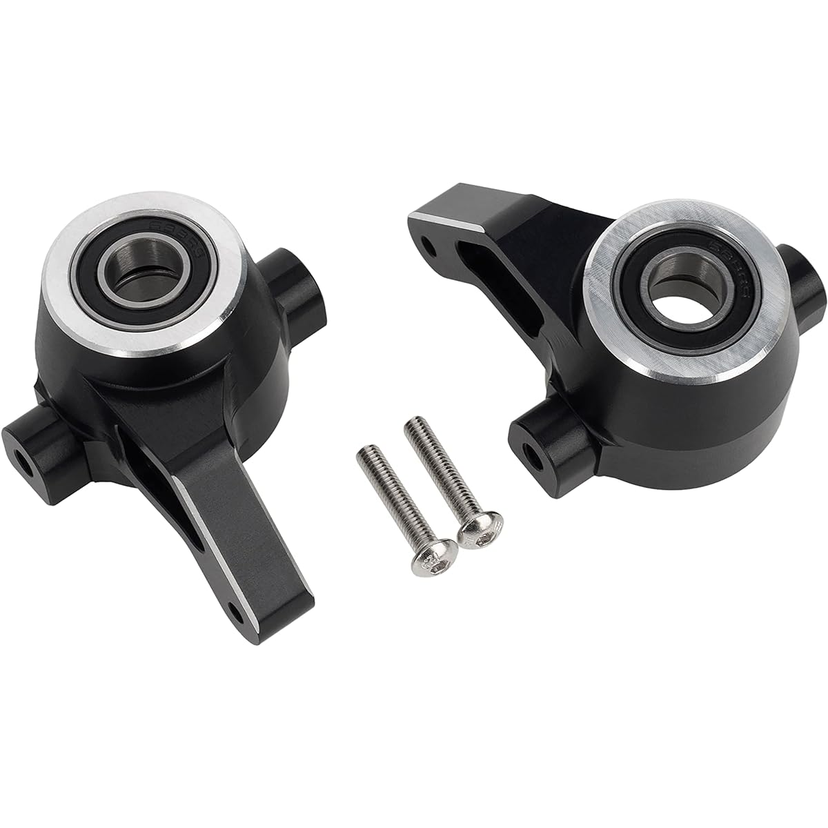 DKKY Aluminum Alloy Steering Knuckle 7075 Hard Anodized Steering Knuckle for TRAXXAS 1/8 Sledge #9537 RC Upgrade Accessory Parts Replacement (Black Anodized)