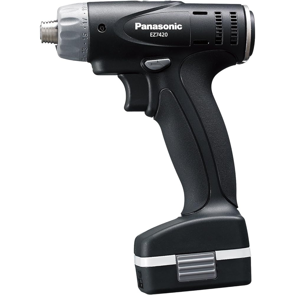 Panasonic Rechargeable Drill Driver 7.2V 1.5Ah Battery Pack x 2/Charger/Case Sold Separately 7.2V Slide Type M5 T Shape SLIMO (Slim and Light Mobile Tool) EZ7420LA2J-B Black