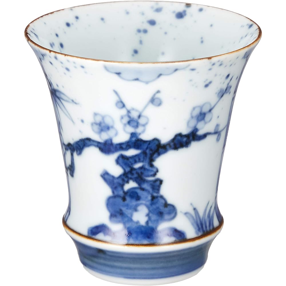 Arita Ware Takumi no Kura Sake Cup "SAKE GLASS" Dyed Shochiku Bai (Anti) T802