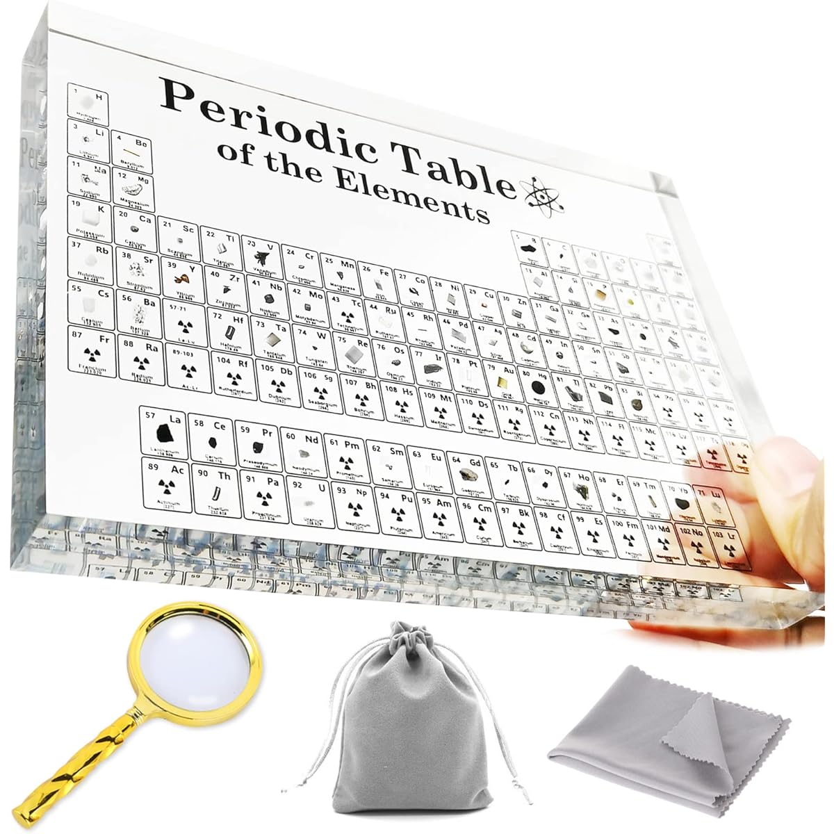 Periodic Table of Elements Periodic Table with Real Elements Inside Element Samples for Students Teachers Chemists Christmas Gift Real Periodic Table of Elements 2021 Edition (Magnipe | Bag | Cleaning Cloth)