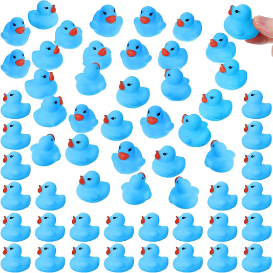 600pcs Mini Rubber Ducks Bulk Bath Toys Tiny Ducks for Kids Bathtub Shower Birthday Favors Party Decoration Gifts 1.57 x 1.57 x 1.18 Inch (Blue)