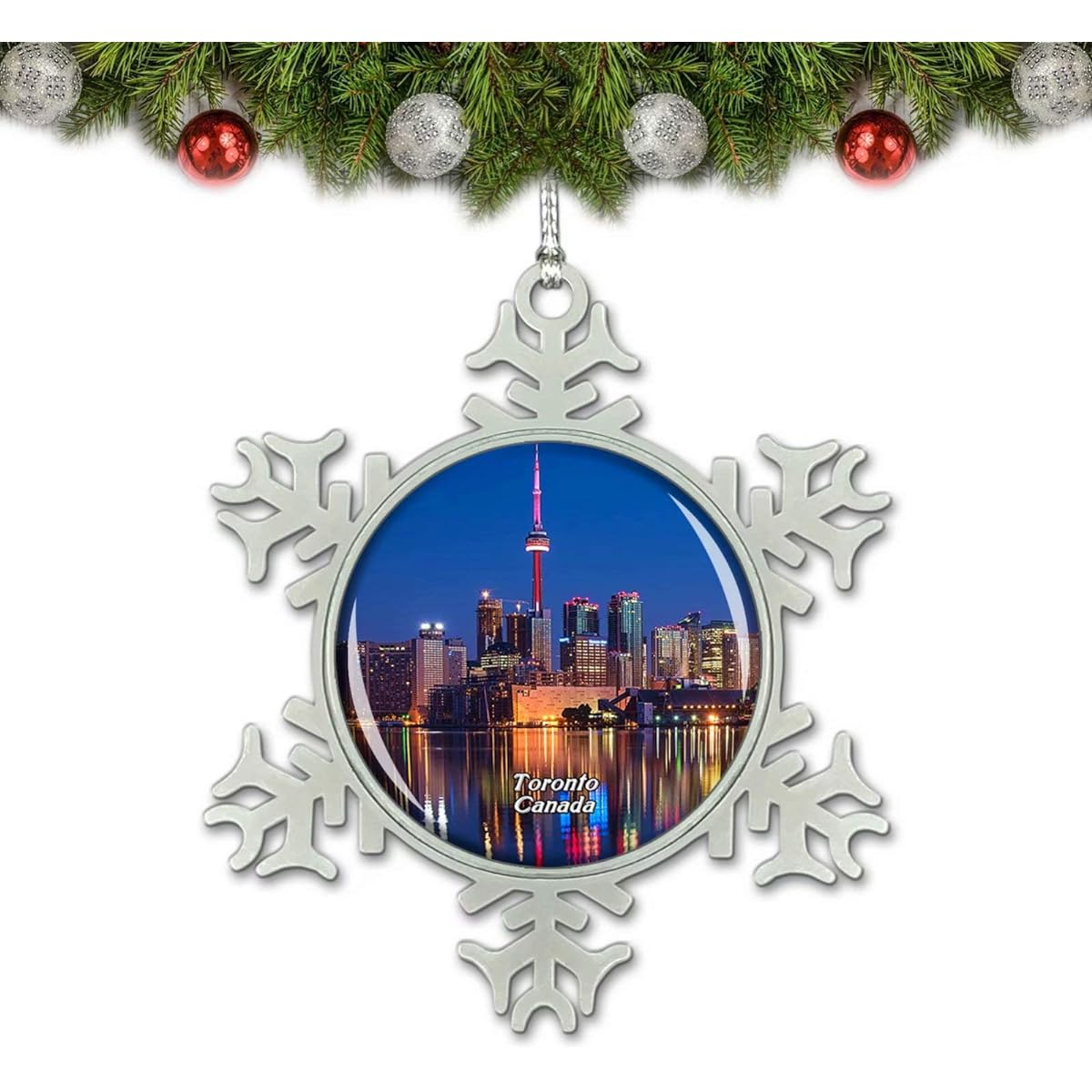 Umsufa Canada CN Tower Toronto Christmas Ornament Tree Decoration Crystal Metal Souvenir Gift