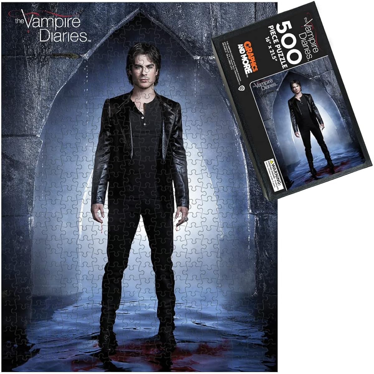 The Vampire Diaries Dark Damon 500 Piece Jigsaw Puzzle for Adults, 16"L x 21.5"W