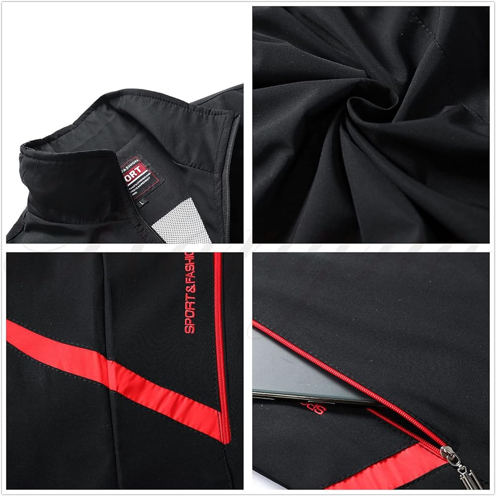 [Rortyno] Windbreaker Top and Bottom Set, Men's, Mesh Lining, Top and Bottom Jersey, Windbreaker, Wind Pants, Straight, Running Wear, Sports Setup