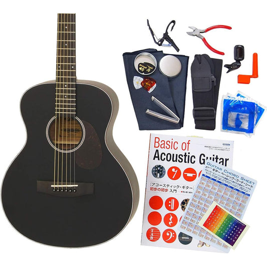 Aria Mini Guitar Acoustic Guitar ARIA-151 Acoustic Guitar for Beginners High Grade 16-piece Set MTBK [98765] [Safe to Ship After Inspection]