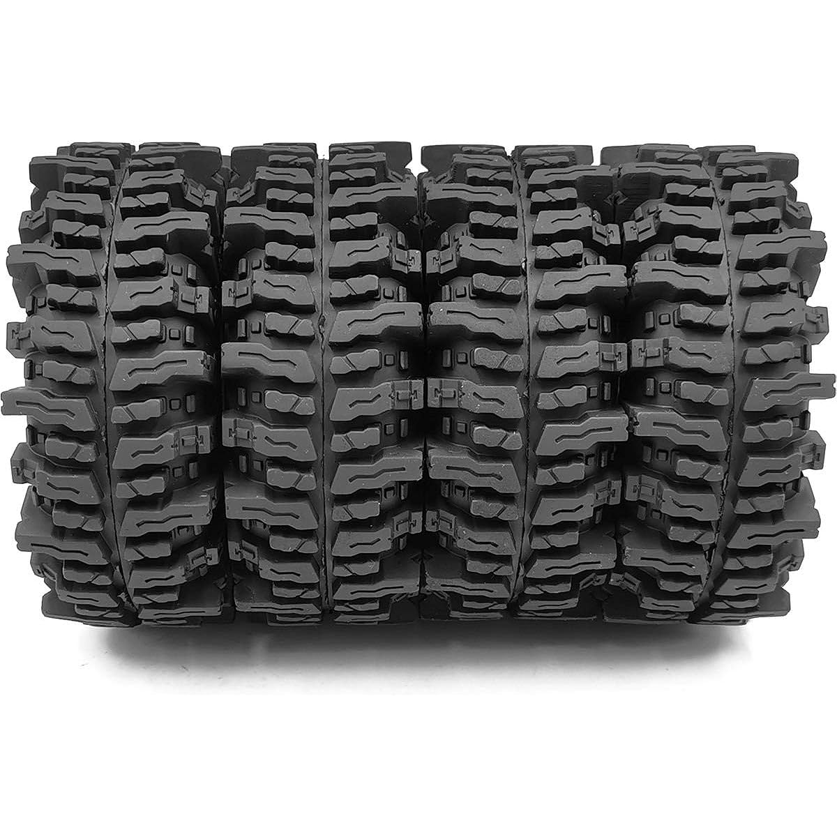 RC 1.9 Mud Slinger Tire Super Grip Tire Height (OD) 120mm / 4.72'' & Aluminum 1.9 Beadlock Wheel Rim Blue/Black/Green 4pcs