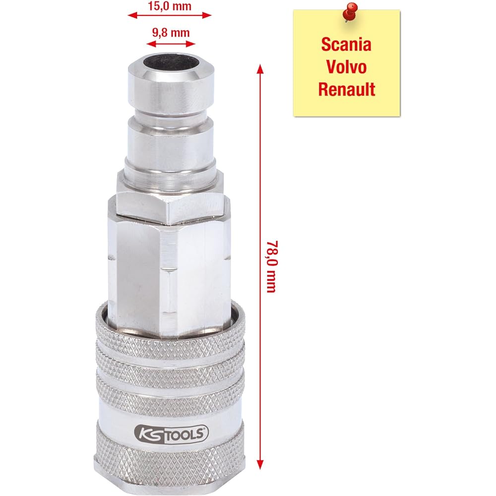 KS TOOLS Condenser filling and relief adapter Scania340 / 360 Condenser filling and relief adapter Scania340/360 455.0076