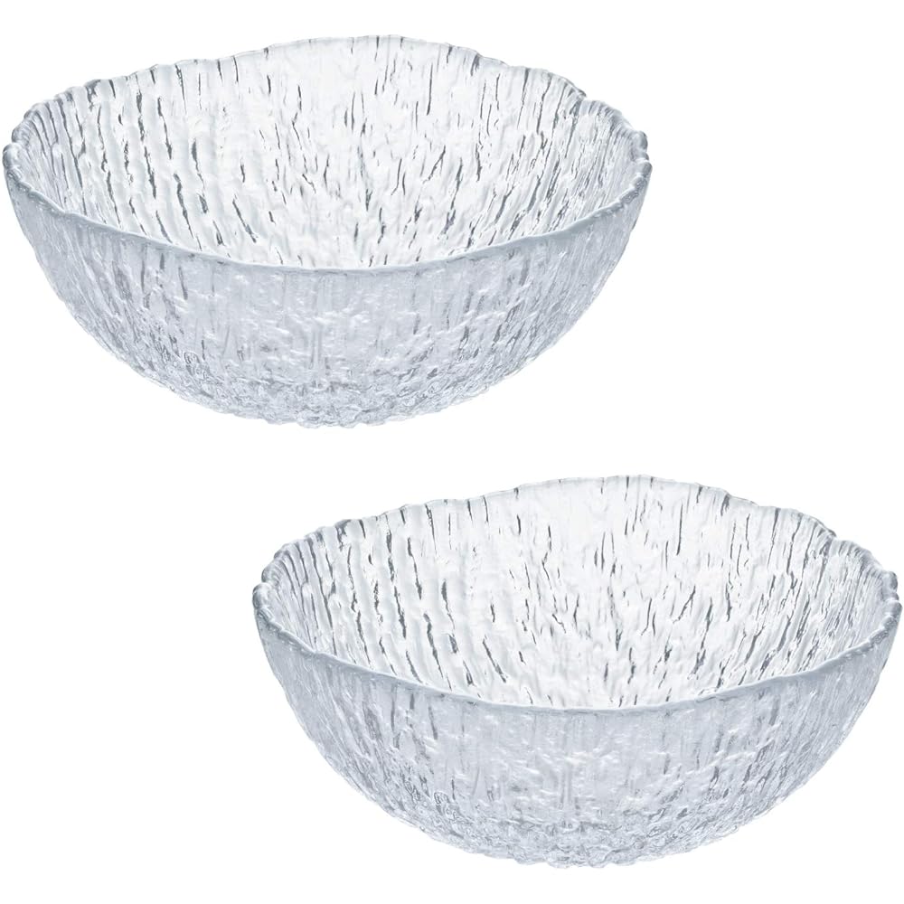 ADERIA Shonai Craft Glass Tableware Small Bowl Clear Diameter 7.5 x Height 6.8cm Sleet Bean Bowl Pack of 6 Made in Japan Crystal Glass F-70395