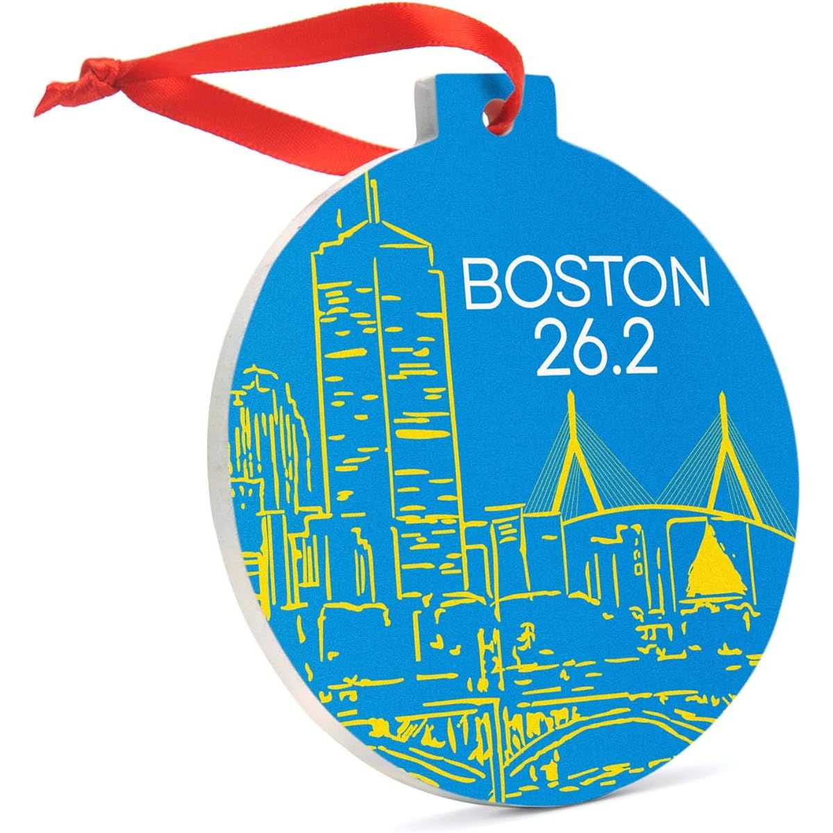 Running Ceramic Ornament Boston 26.2 Christmas Ornament