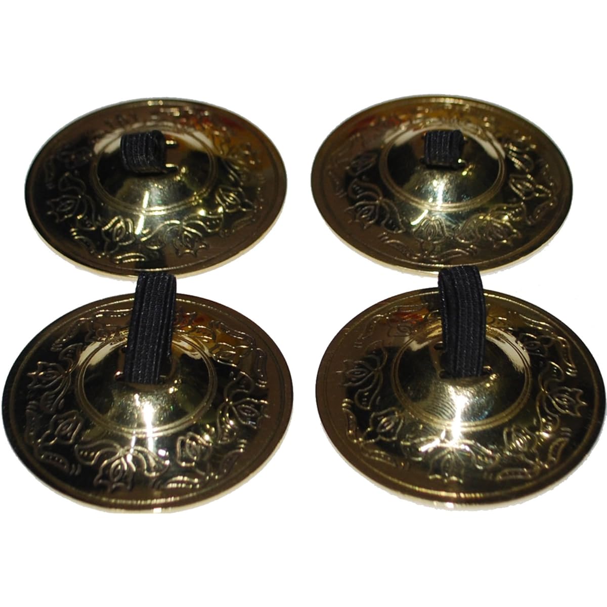 Wevez Ladies Belly Dance Finger Cymbals 2 Pairs/4 Pieces One Size Gold