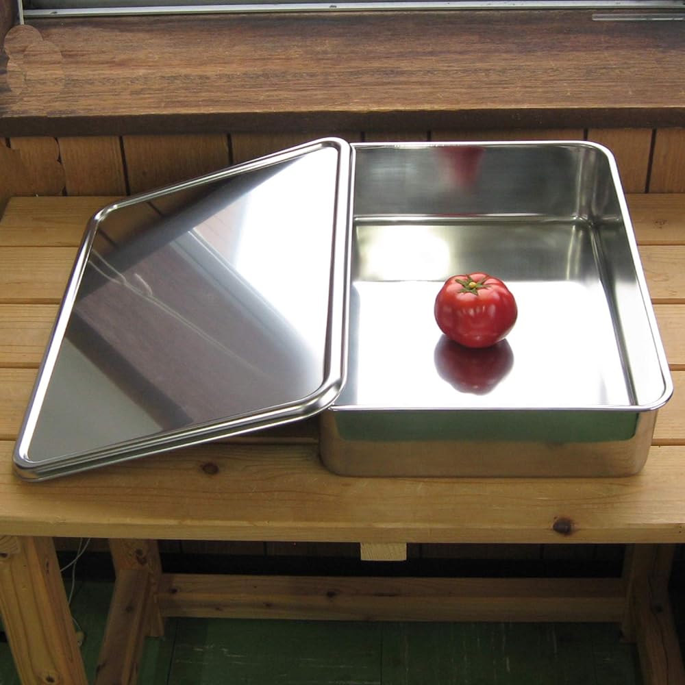 Nagao Tsubame Sanjo Deep Type Bat 43.5cm Square Storage Container 18-8 Stainless Steel No. 11 Made in Japan