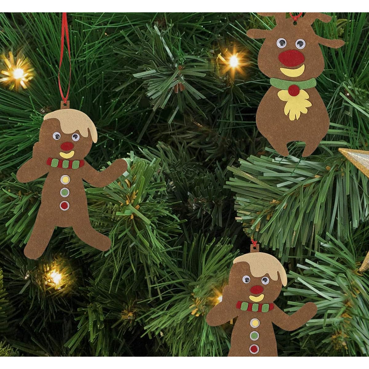 COTXDAG Christmas Crafts for Kids - 20 Pieces Christmas Gingerbread Reindeer Holiday School Activities Party Favors Decoration Supplies