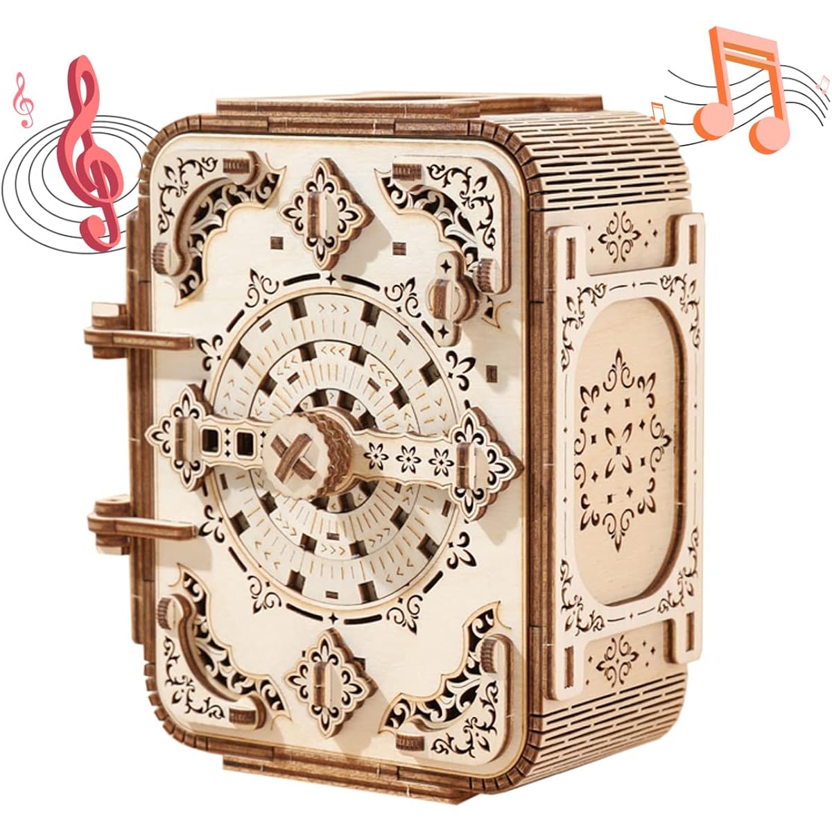Uguter 3D Wooden Puzzle Secret Code Storage Box Password Music Case DIY Home Decor Laser Cut Mechanical Model Great Gift for Adults and Teens (Secret Box)