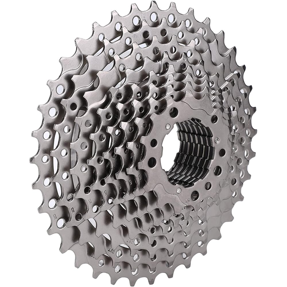 Freewheel 9/10/11/12 Speed 32/36/42/46T Hollow Design Lightweight Super Wear-resistant Steel Sprocket Cassette Mountain Bike Road Bike Bicycle Replacement Accessories (10S 11-36T Silver)