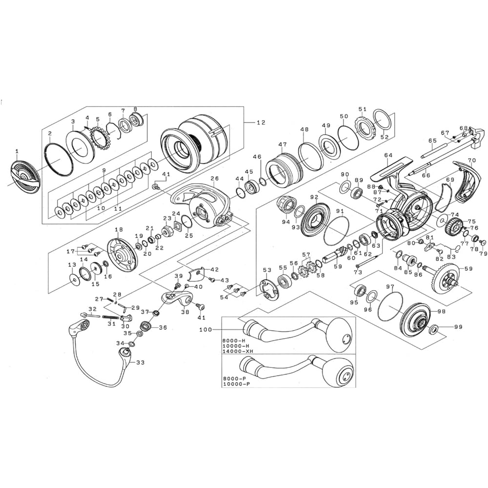 DAIWA Genuine Parts 21 Certate SW 14000-XH Spool (2-12) Part Number: 12 Part Code: 128E33