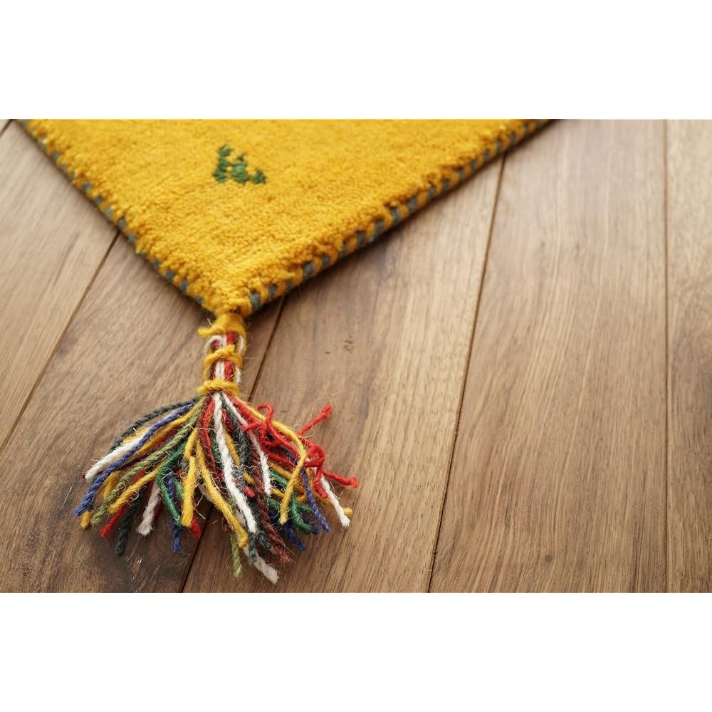 Sayangsayan Handwoven Gabbeh Gabbeh Entrance Mat Indoor SW01 70x120 Yellow Wool