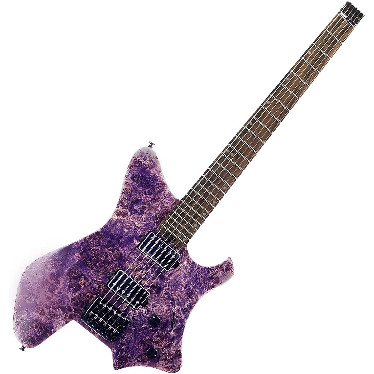 EART Electric Guitar Headless Fixed Bridge 6 String Travel Guitar Ultra Light Performance Right Solid Body Electric Guitar