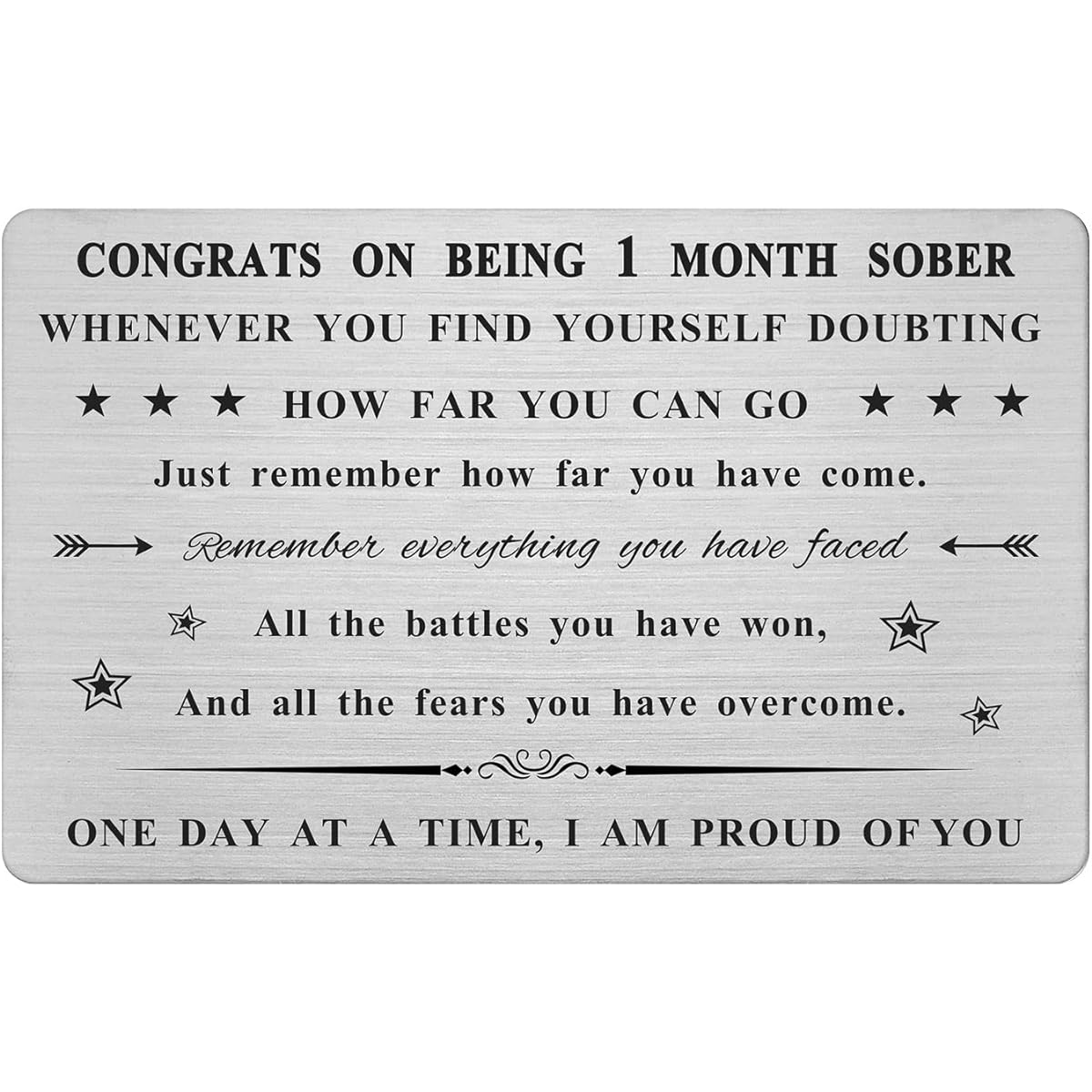 Emideary 30 Day Sobriety Gift for Men and Women, 1 Month Sobriety Wallet Card, 1 Month Clean AA Recovery Sobriety Card