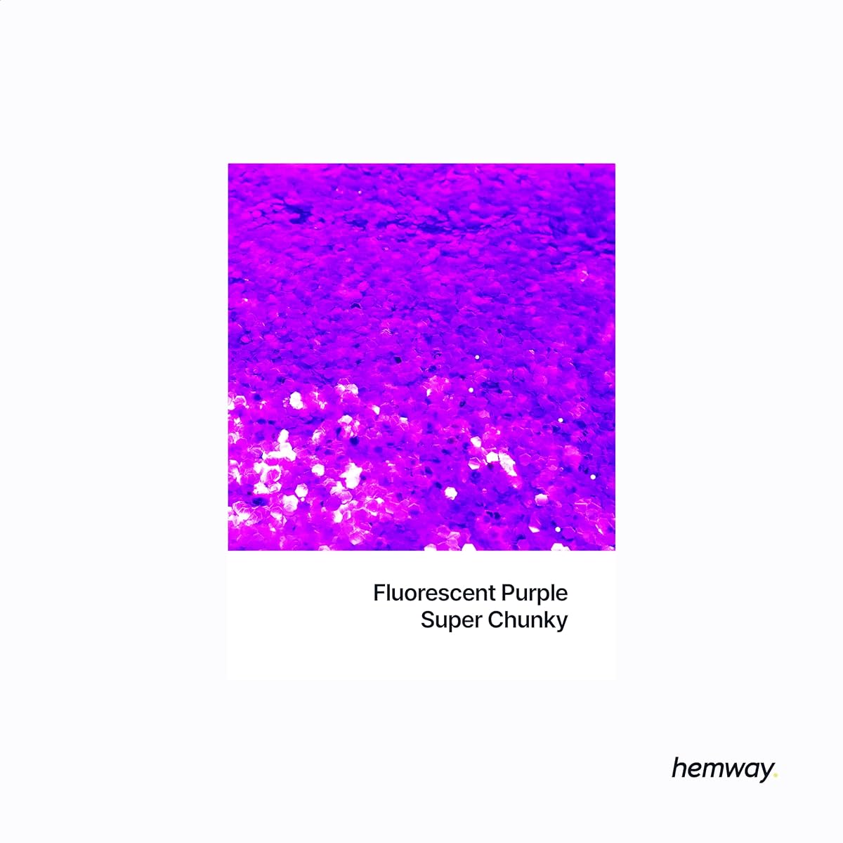 Hemway Polyethylene Urethane & Epoxy Glitter - Extra Thick 1/8" - Arts and Crafts No Bleeding Decorative Tumblers Artwork Flooring Crafts - 100g - Fluorescent Purple