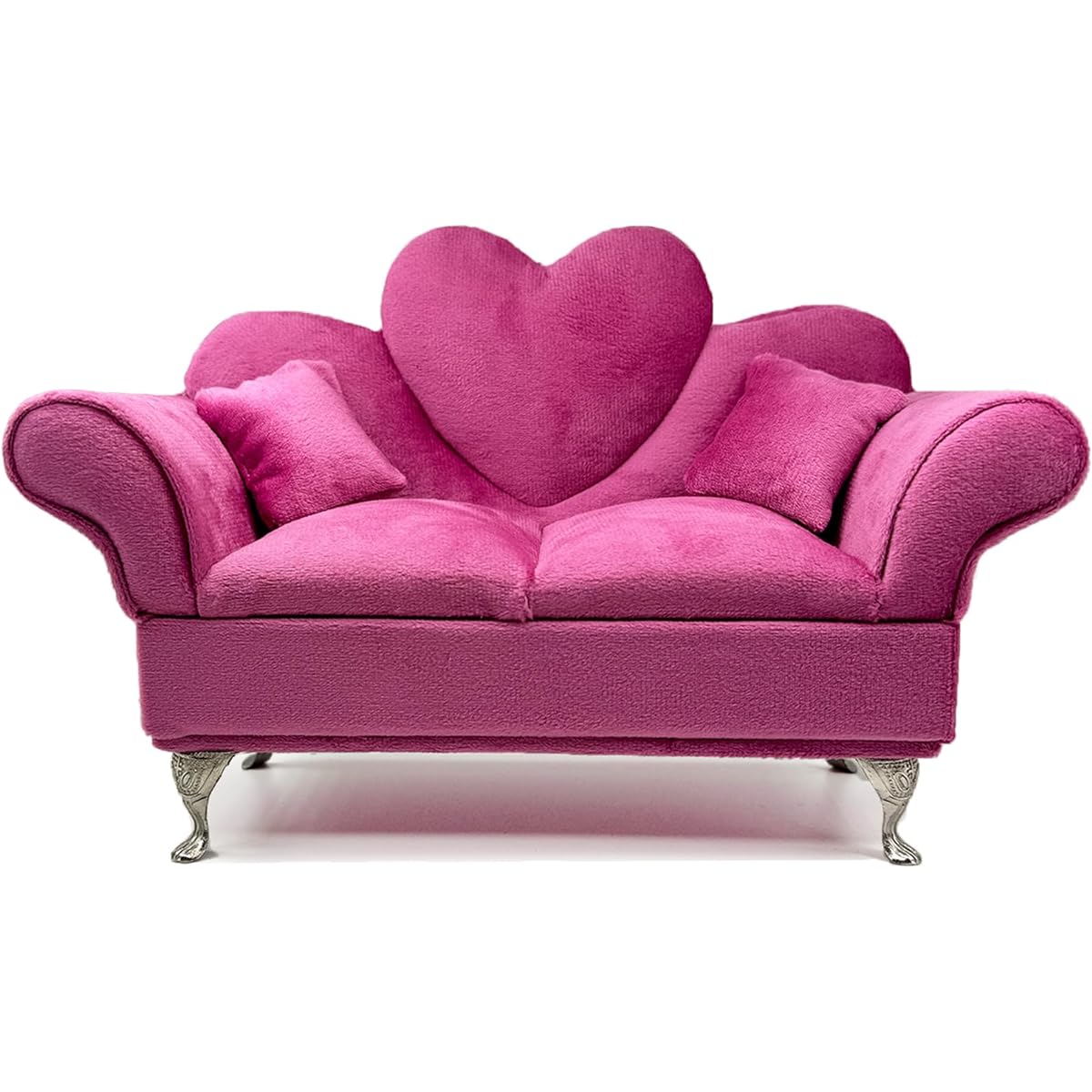 LydeLog Jewelry Box Sofa Cushion Dollhouse Living Room Bedroom Decor, 12" Doll Accessories Furniture for Blythe Dolls, Gifts for Girls and Women, Jewelry Box (Heart Shaped Sofa)