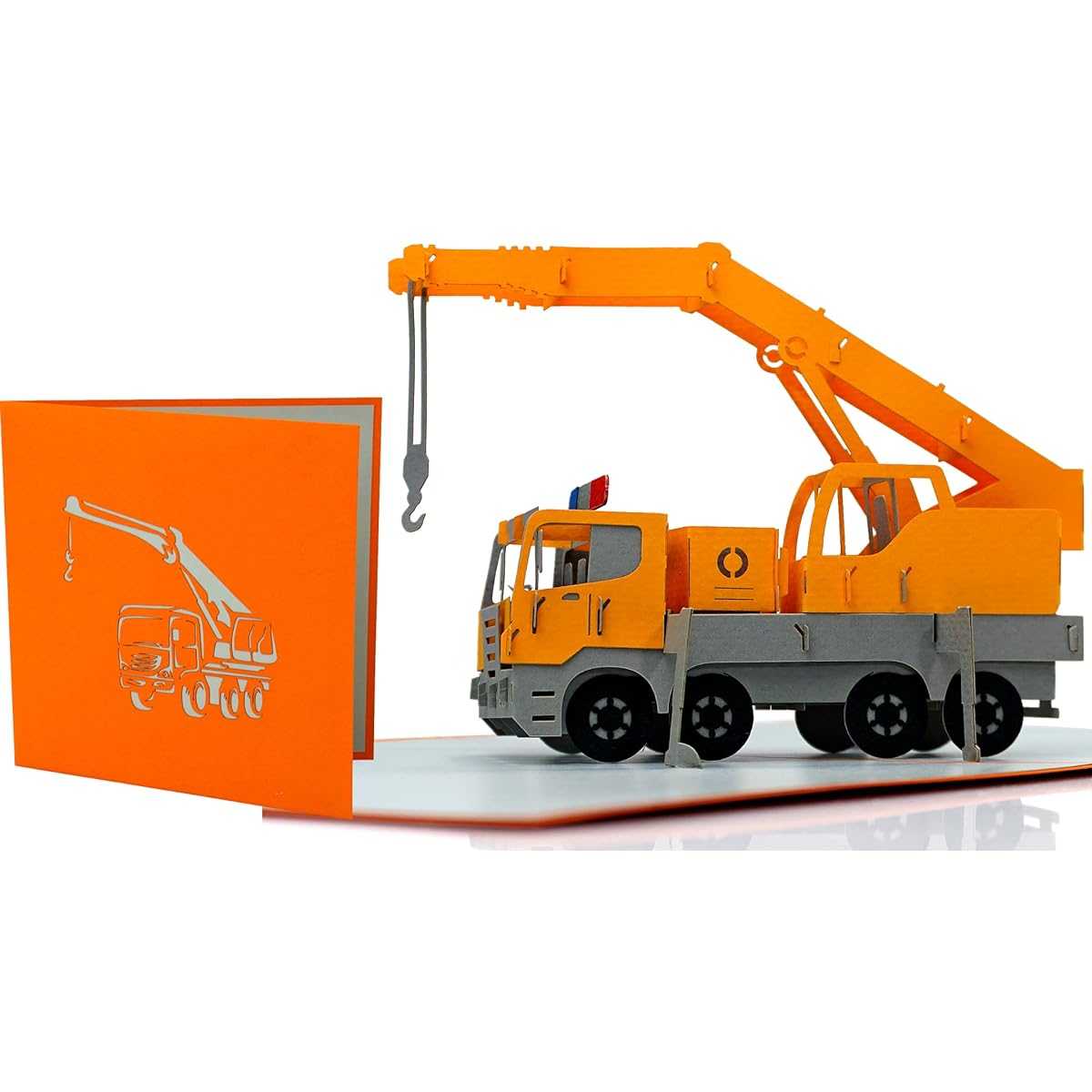 Rykamia Excavator Pop Up Card 6x6" Crane Birthday 3D Card Excavator Card Retirement Graduation All Occasions Grandchild Husband Card Handyman Card