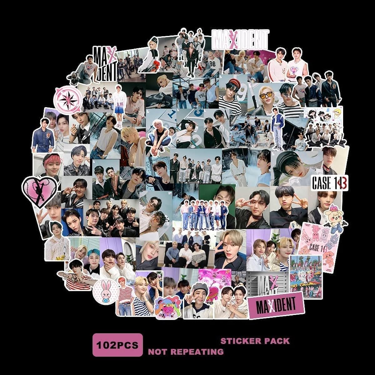 Stray Kids Stickers Vinyl Waterproof Album Photo Stickers Laptop Smartphone Case Charger Luggage Decoration (Purple) 100 Sheets