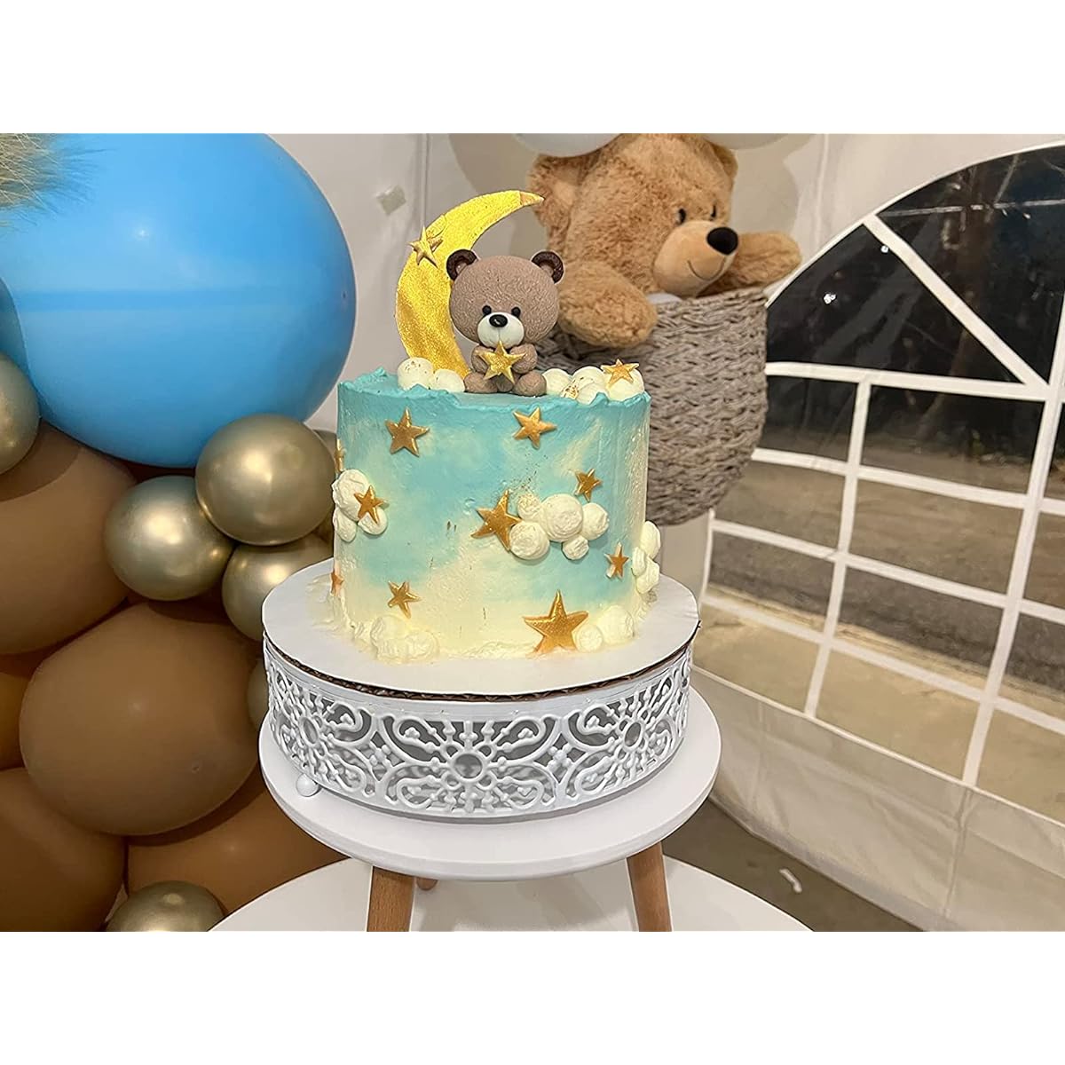 GallaRato 4pcs Luxury Teddy Bear Baby Shower Cake Mold, Teddy Bear Party Supplies, Teddy Bear Birthday Party Decorations, Bear Cake Decorations for Boys, Baby Shower Cake Decorations