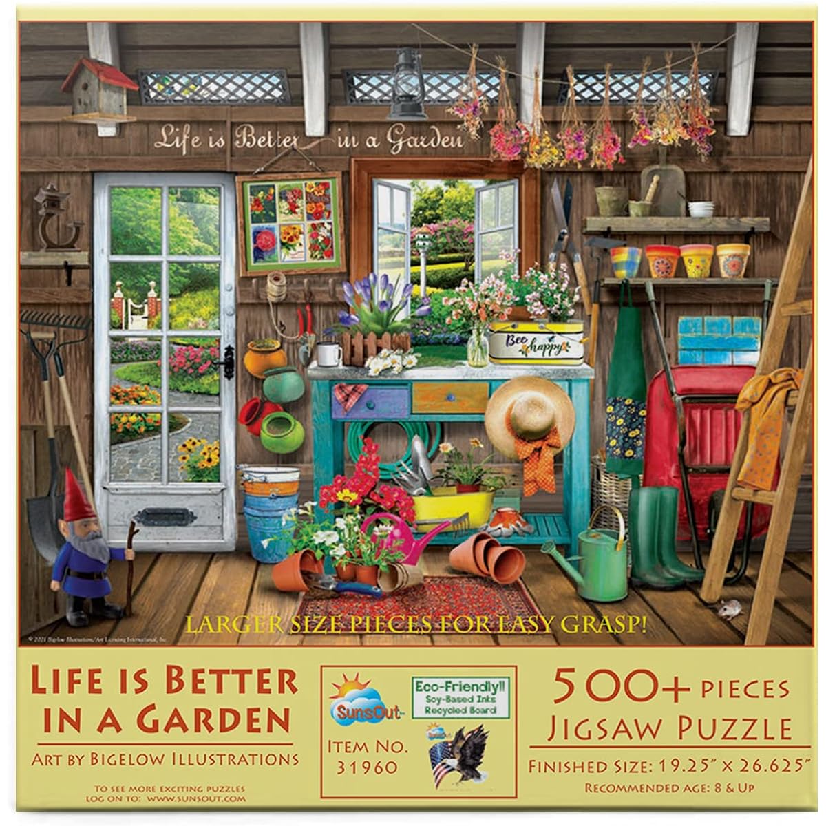 SUNSOUT INC Life is Better in a Garden (Large Piece) 500 Piece Jigsaw Puzzle