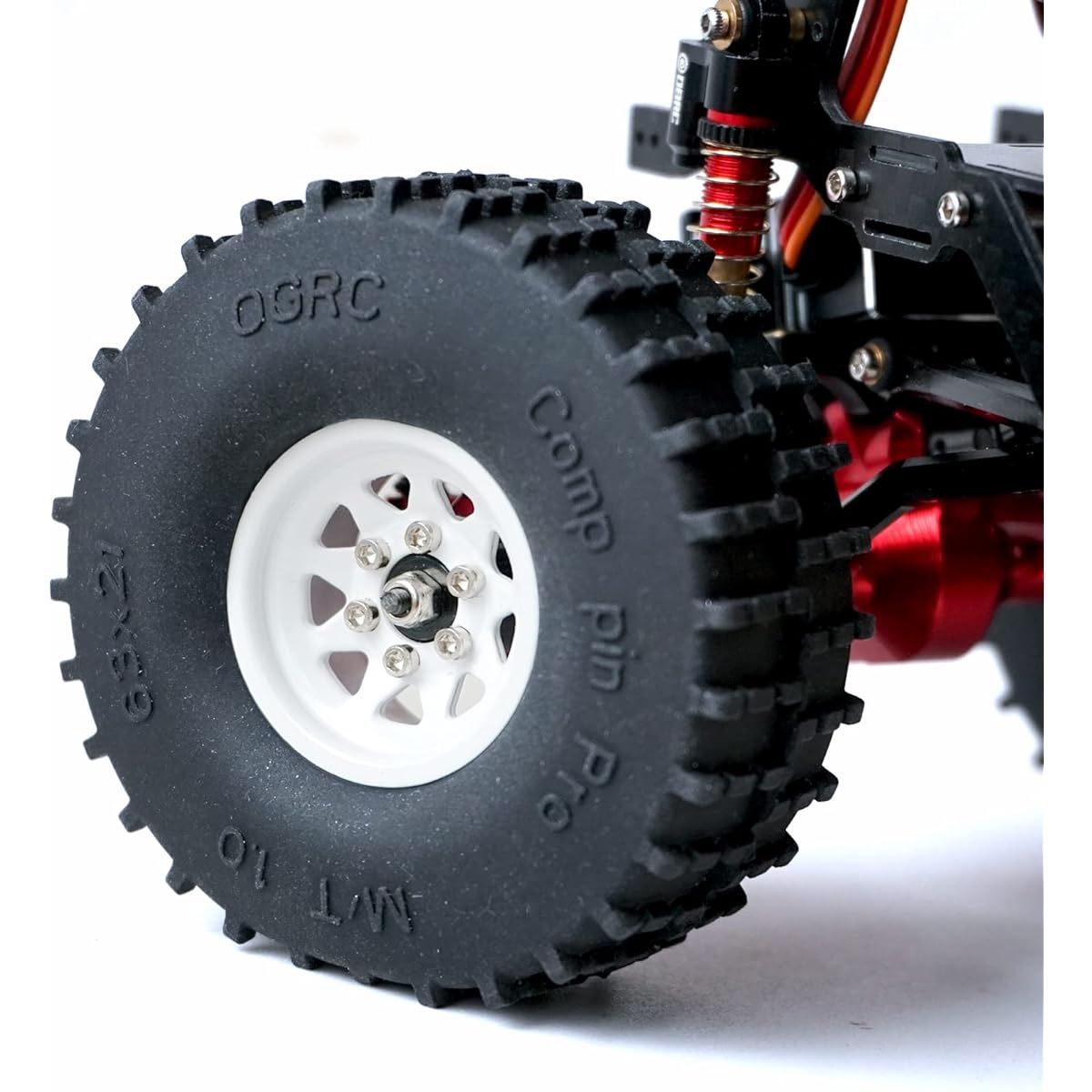OGRC 1.0 RC Wheel Rim Deep Dish Wheel Rim with Brass Ring 1.0 Beadlock Wheel for 1/18 TRX4M 1/24 SCX24 C10 JLU Deadbolt Gladiator Bronco Crawler Car (White), ORC242W
