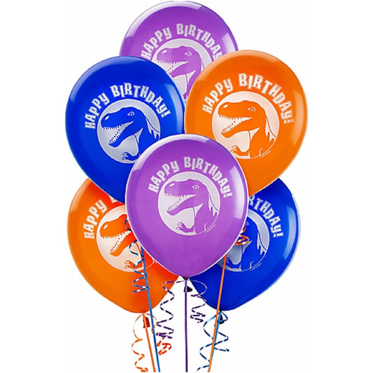 Amscan Prehistoric Party Dinosaur Printed Latex Balloons Decoration, Multicolor, 12 by Amscan