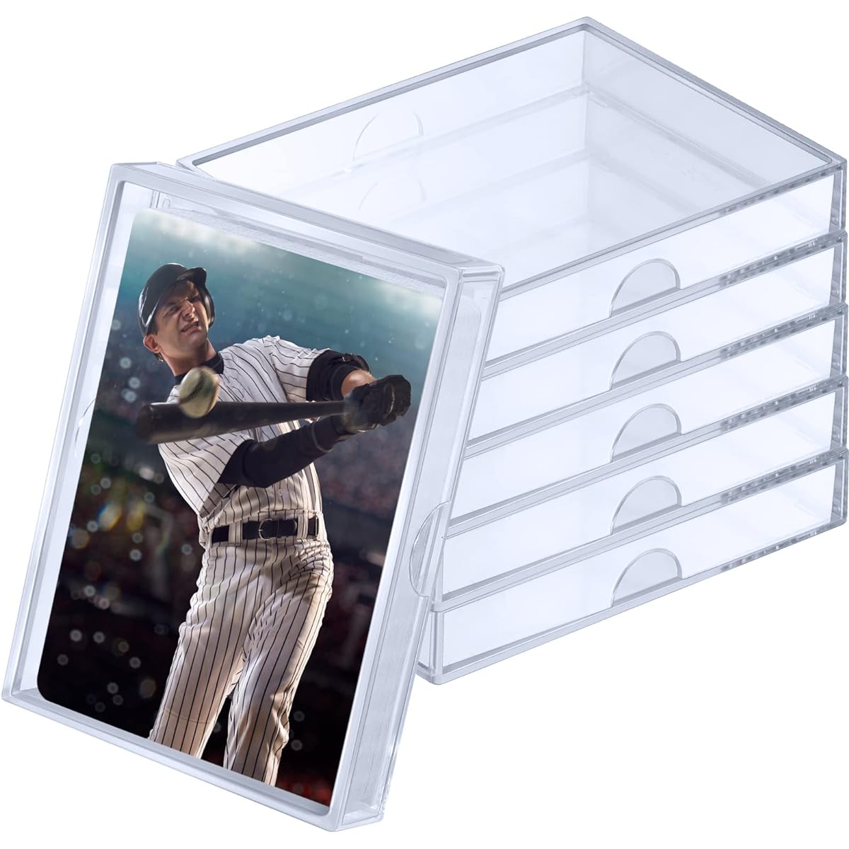 Clear Deck Case Card Organizer MTG TCG Plastic Playing Card Case Trading Card Collection Card Box Holder for Game Cards Storage (6pcs)