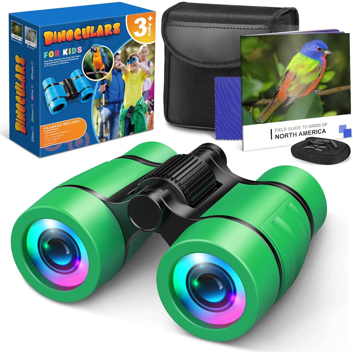 Boys Detective Toys Ages 3-8: LET'S GO! Kids Binoculars for Bird Watching, Hiking Discovery Toys for 3 4 5 6 7 Year Old Boys Birthday Gift Outdoor Travel Toys Kids Boys 3-9 Years Stocking Stuffers