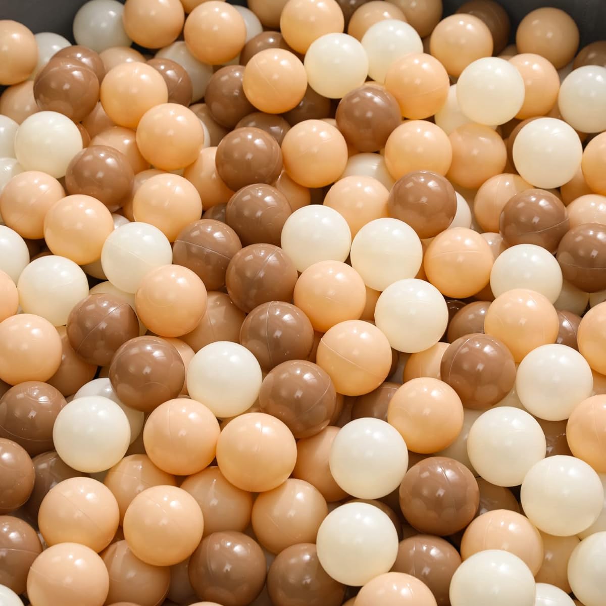 TRENDPLAY 100 Pack Ball Pit Balls - BPA & Phthalate Free Non-Toxic Play Balls Soft Plastic Balls for Ages 1 2 3 4 5 Toddlers Babies Kids Birthday Pool Tent Party (2.15") Brown + Gradient Beige