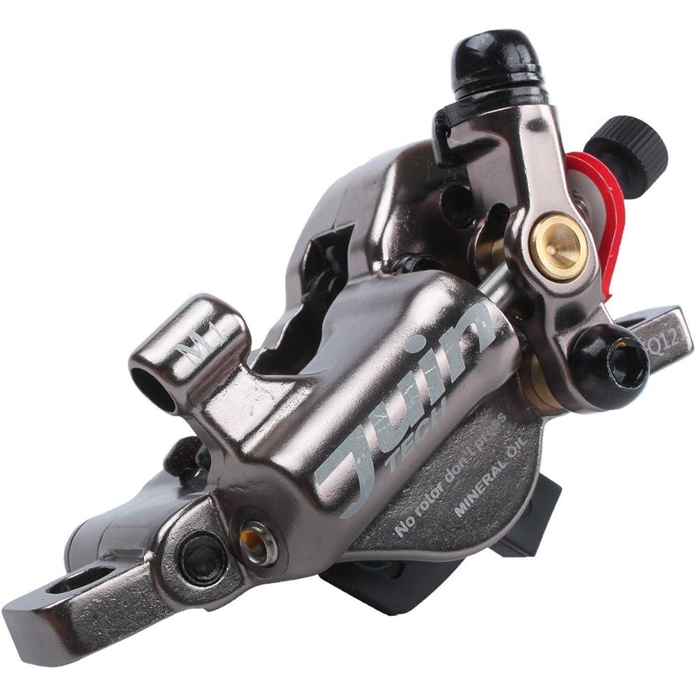 Juin Tech Bicycle Brake e-Bike Hybrid Mountain Bike Hydraulic Disc Brake Caliper Set with Rotor Cable Brake Front/Rear Set [Parallel Import]