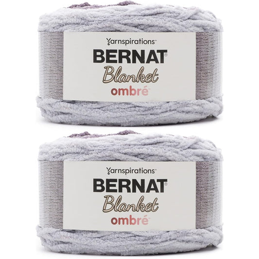 Bernat Blanket Ombre Charcoal Ombre Yarn - 300g/10.5oz 2 Pack - Polyester - 6 Extra Bulky - 220 Yards - Knitting/Crochet