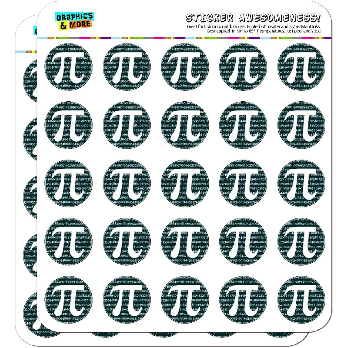 Pi Math Geek Nerd 3.14 1" Planar Calendar Scrapbooking Opaque Stickers