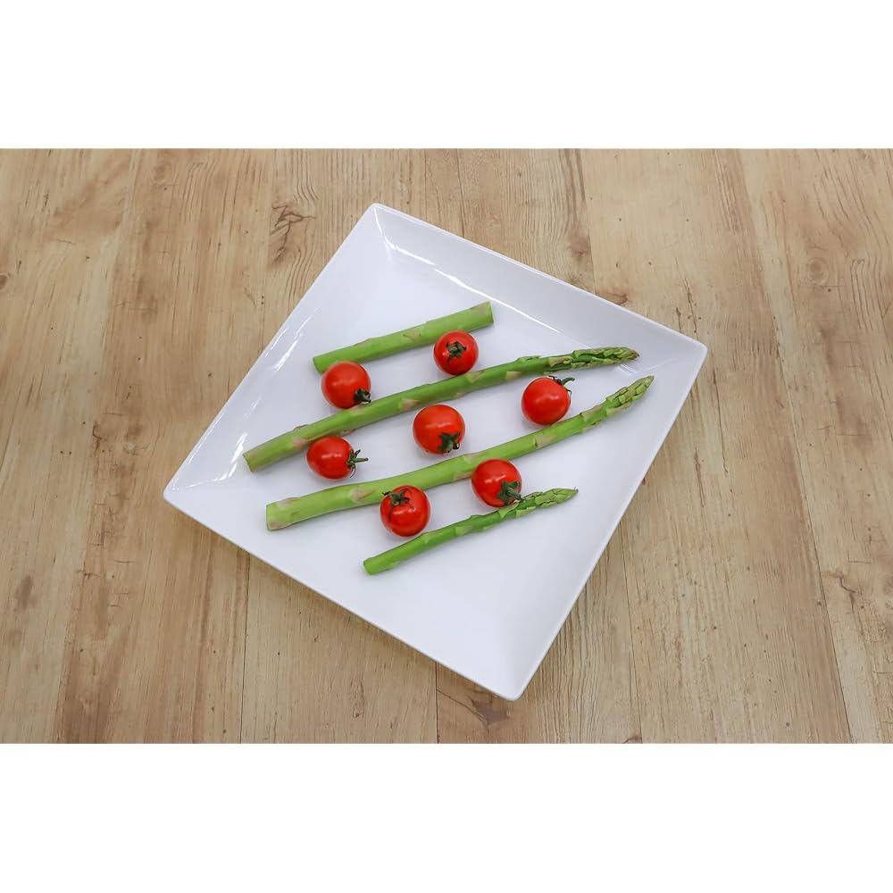 [Commercial use set] Durable tableware that is repeatedly purchased by chefs at prosperous restaurants, square plates, white, 21cm, set of 10