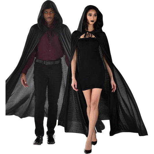 Amscan 840305 Adult Black Long Hooded Cape 1 Piece