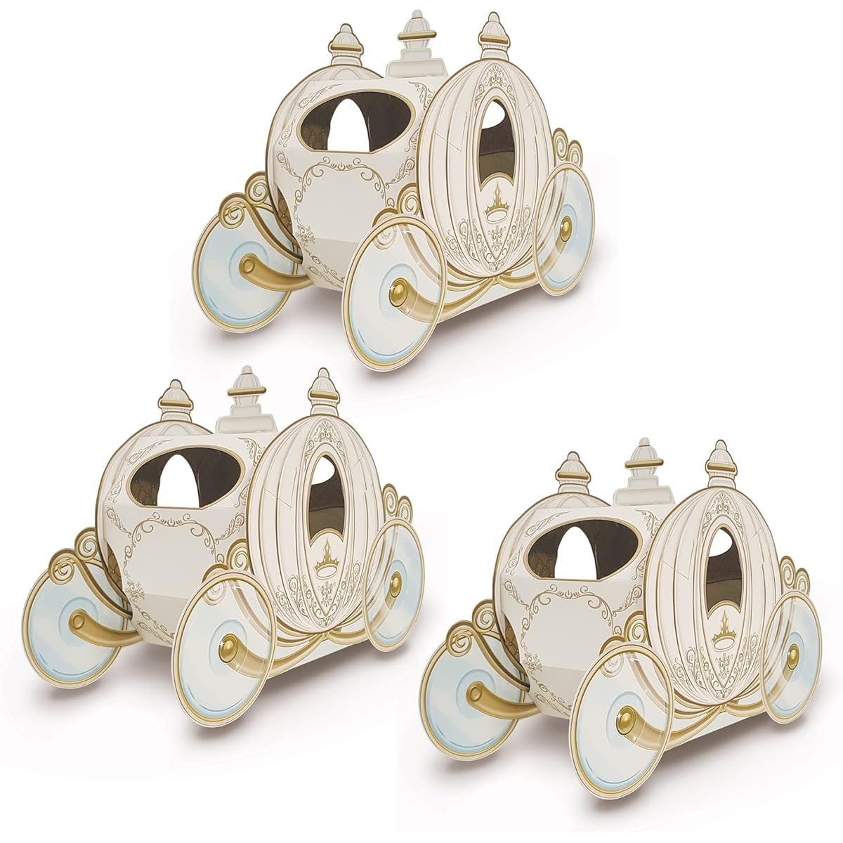 Beistle 59631 3D Carriage Centerpieces 3 Piece 11" x 7.5" Multicolor 11" x 7.5" White 59631