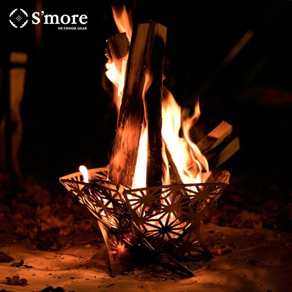 S'more Japanese pattern assembly bonfire stand bonfire stand compact assembly camping barbecue