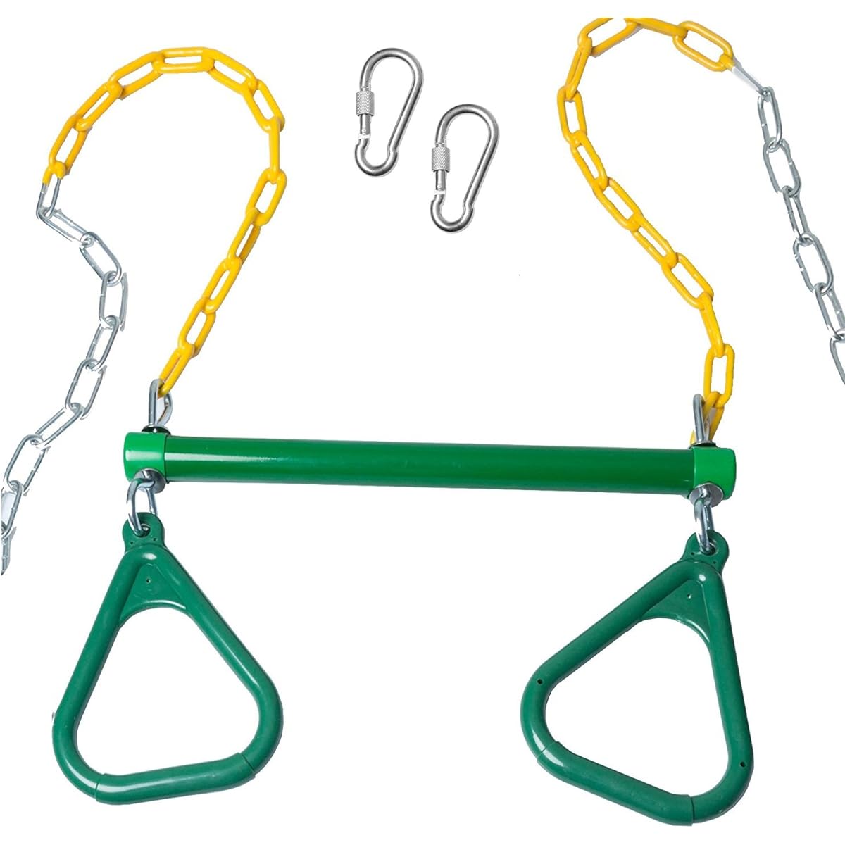 Trapeze Bar with Rings for Swing Set - Outdoor Playground Equipment Swing Bar