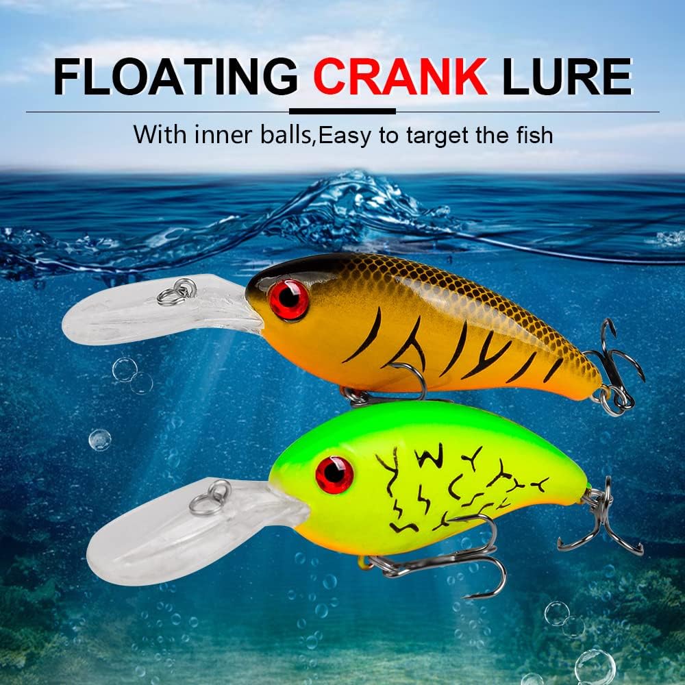 Minnow lure set crankbait fishing hard bait treble hook swimbait boat topwater lure for trout bass perch