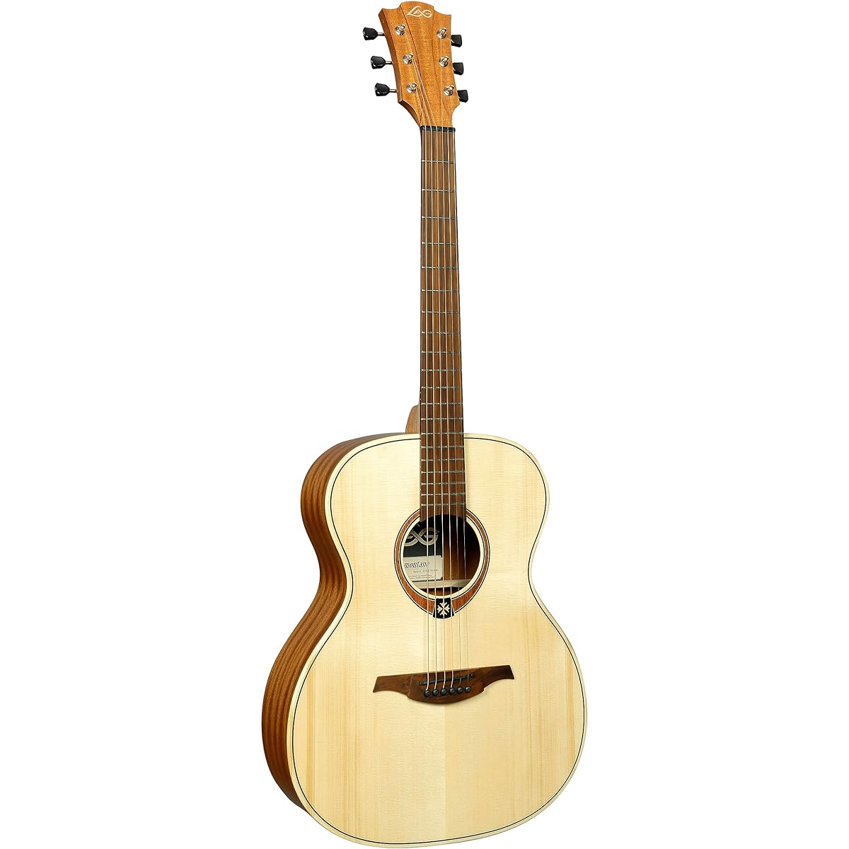 LAG Guitars Acoustic Guitar T70A Natural Spruce Solid Top Soft Case Included