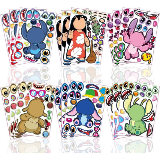 36Pcs Make Your Own Lilo ＆ Stitch Toys Stickers Sheet,Lilo ＆ Stitch Birthday Party Favors for Lilo ＆ Stitch Birthday Party Supplies