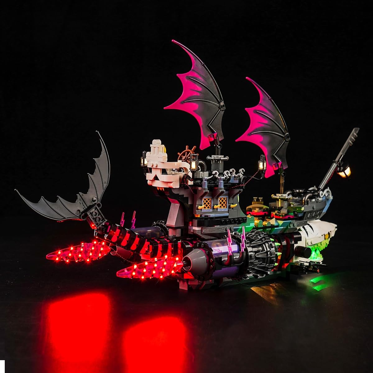 Hilighting Improved LED Light Kit for Lego DREAMZZz Nightmare Shark Ship Compatible with Lego 71469 Building Set, Remote Control Version (Model Not Included)