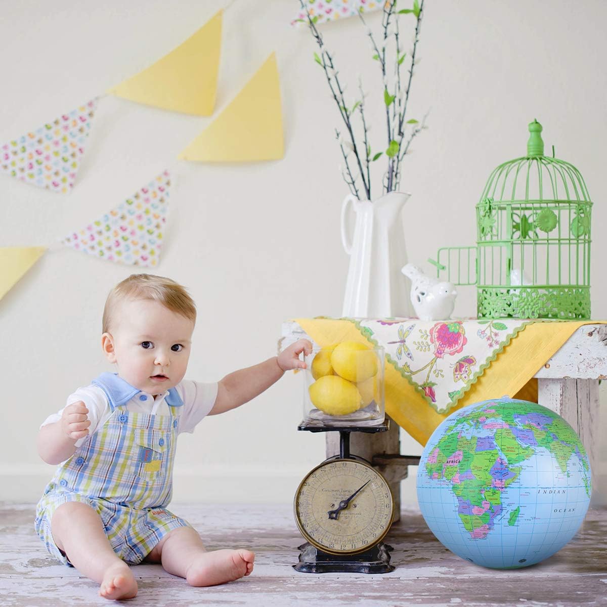 NUOBESTY Inflatable Globe PVC World Globe Inflatable Earth Beach Ball Beach Play Educational